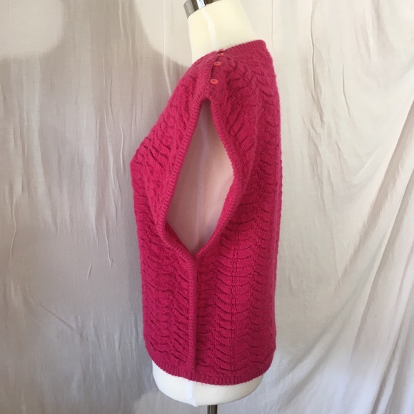 Vintage 80s Chaus Sleeveless Knit Sweater Hot Pink - Picture 8 of 14